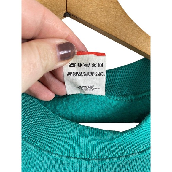 Vintage Born in the USA Sweatshirt Medium Crewneck Fruit of the Loom 80s 90s - Picture 9 of 9